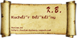 Kuchár Bökény névjegykártya